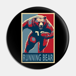 Running Bear (Back) American Football Bear HOPE Pin