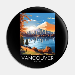 A Pop Art Travel Print of Vancouver - Canada Pin