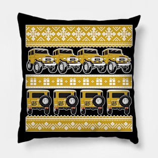 FJ40 Christmas Sweater in Harvest Gold Pillow