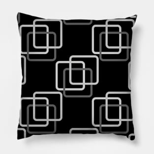 Modern square abstract pattern design with black background Pillow