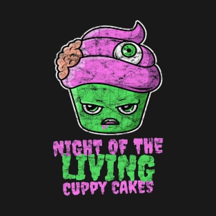 Distressed Night of the Living Cuppy Cakes halloween kawaii Cup Cake monster T-Shirt