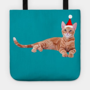 Christmas Orange Ginger Kitten Tote