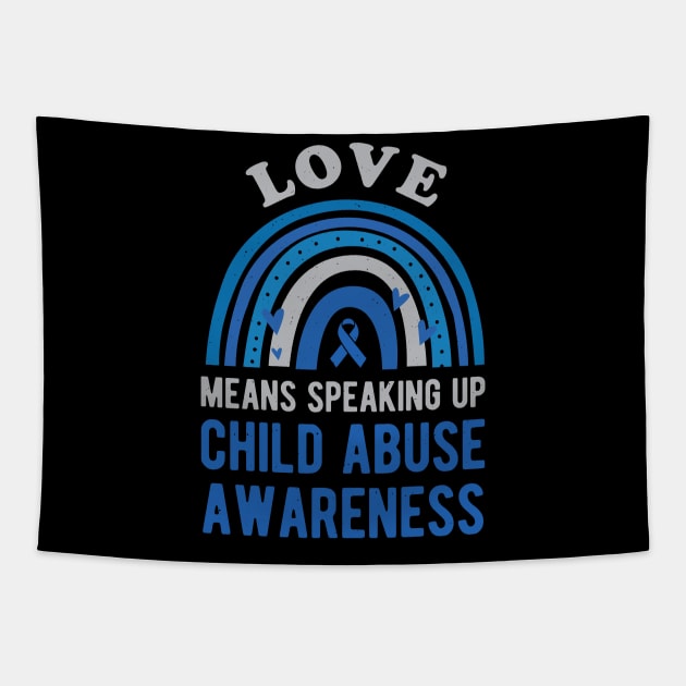 Child Abuse Awareness Prevention Month Tapestry by Crea8Expressions