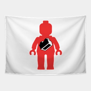 Red Minifig with 1 x 2 Brick Logo, Customize My Minifig Tapestry