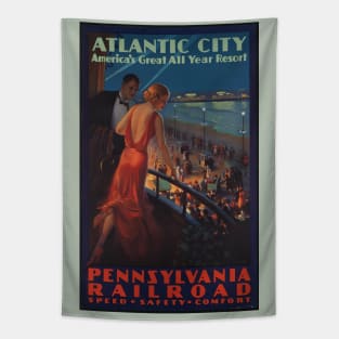 Atlantic City Pennsylvania Railroad Vintage Travel Poster Tapestry