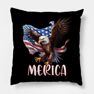 Eagle American Flag USA Flag 4th of july Merica memorial day Pillow