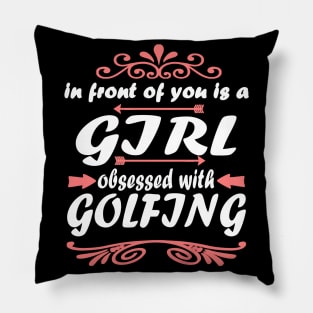 Golfing Golf Club Women Girls Putt Pillow