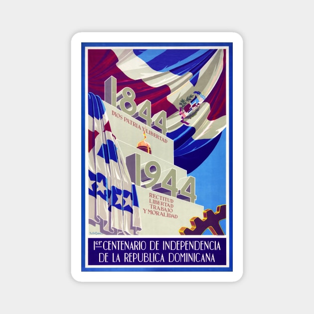 Vintage Travel Poster Dominican Republic Centennial Celebrations 1844-1944 Magnet by vintagetreasure