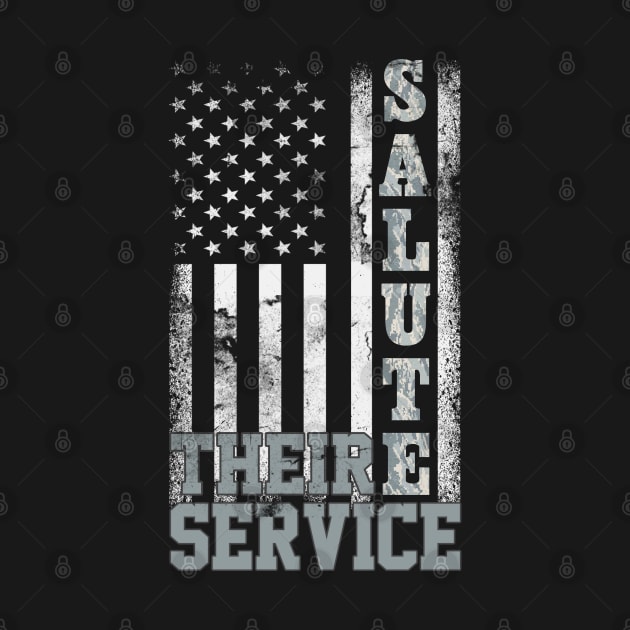 US Air Force T-Shirt Salute Their Service - Air Force Veteran Gift by Otis Patrick