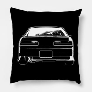 White Nissan Silvia S13 Back View Sketch Art Pillow