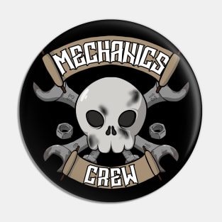 Mechanics crew Jolly Roger pirate flag Pin