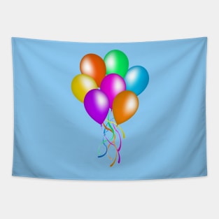 Bright Colorful Bunch Party Balloons Streamers Tapestry