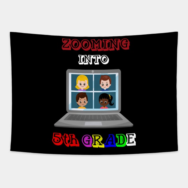 Zooming Into 5th grade - Back to School Tapestry by BB Funny Store