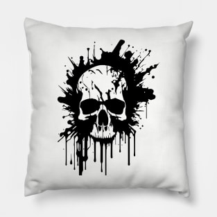 splash ink skull Pillow