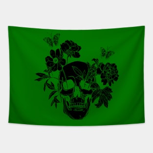 Black Sugar Skull Tapestry