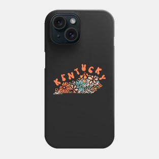 Kentucky State Design | Artist Designed Illustration Featuring Kentucky State Outline Filled With Retro Flowers with Retro Hand-Lettering Phone Case