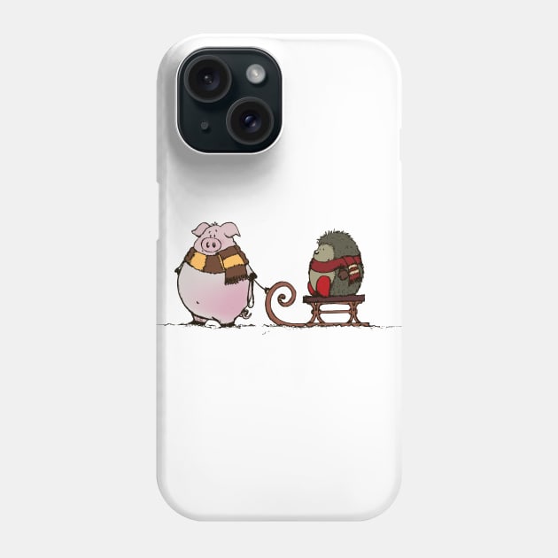 Pig and hedgehog Phone Case by mangulica