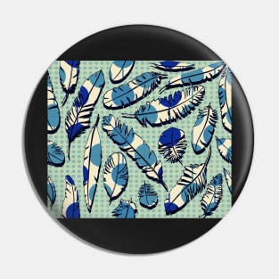 Vintage Feathers (aqua blue) Pin