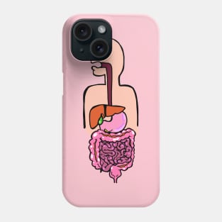 Colorful Illustration of the Digestive System - Med School Anatomy Physiology Phone Case