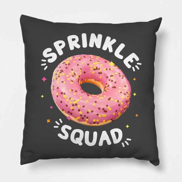 Donut Lover Cool Donut Sprinkle Squad Birthday Girls Cute Pillow by AimArtStudio