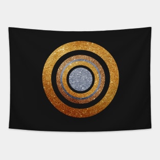 Gold & Silver Glitter Circle Target Tapestry
