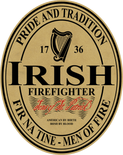 Irish Firefighter - oval label Magnet