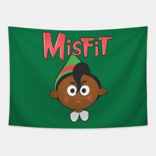 Misfit Elf 2 Red and Green Tapestry