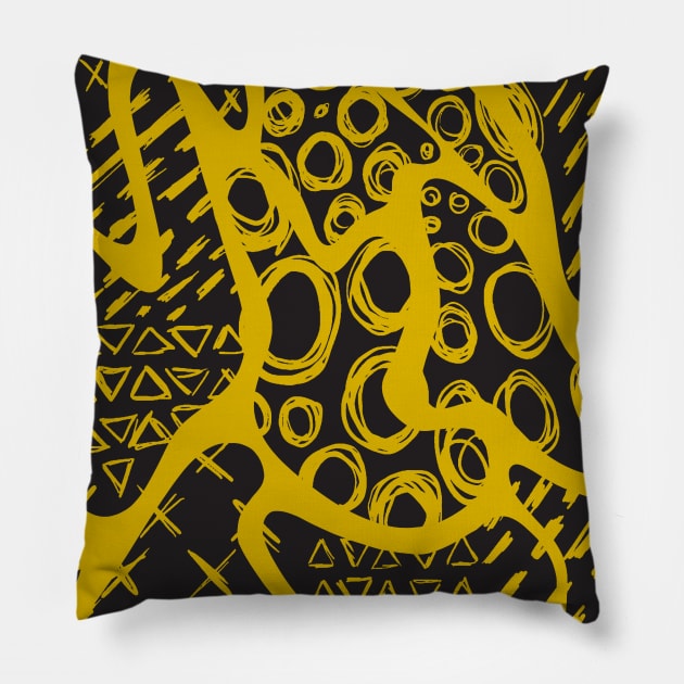 90's Abstract Scribble Memphis Pattern Pillow by goodwordsco