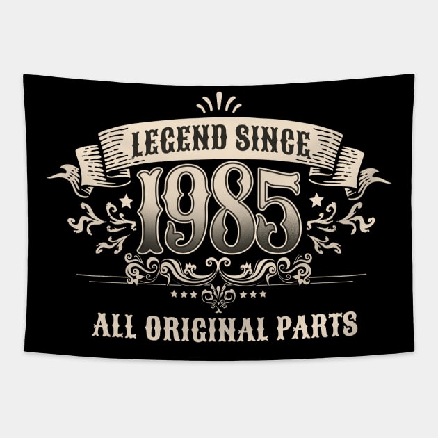 Retro Vintage Birthday Legend since 1985 All Original Parts Tapestry by star trek fanart and more