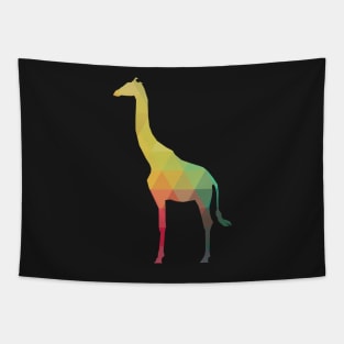 Rainbow giraffe silhouette Tapestry