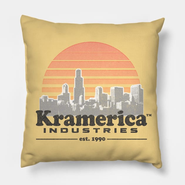 Kramerica Industries / Faded (Black) 90s Style Logo Original Design Pillow by DankFutura