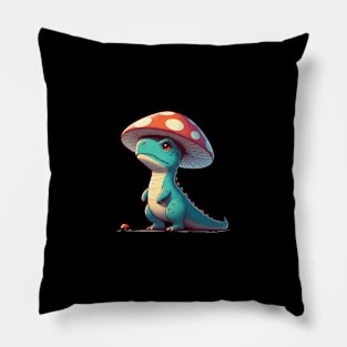 Cute Mushroom Hat Dinosaur Tyrannosaurus Rex Pillow