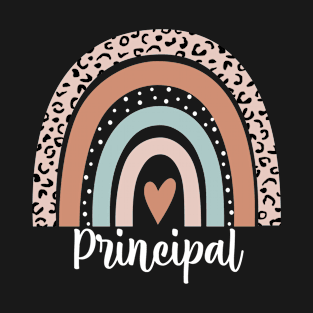 Principal Rainbow Leopard Funny Principal Appreciation T-Shirt
