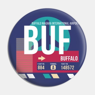 Buffalo, New York (BUF) Airport Code Baggage Tag Pin