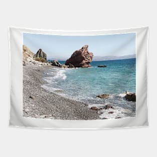 Shoreline with pebbles and blue water Tapestry