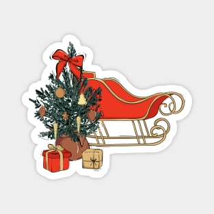 Christmas sleigh red Magnet