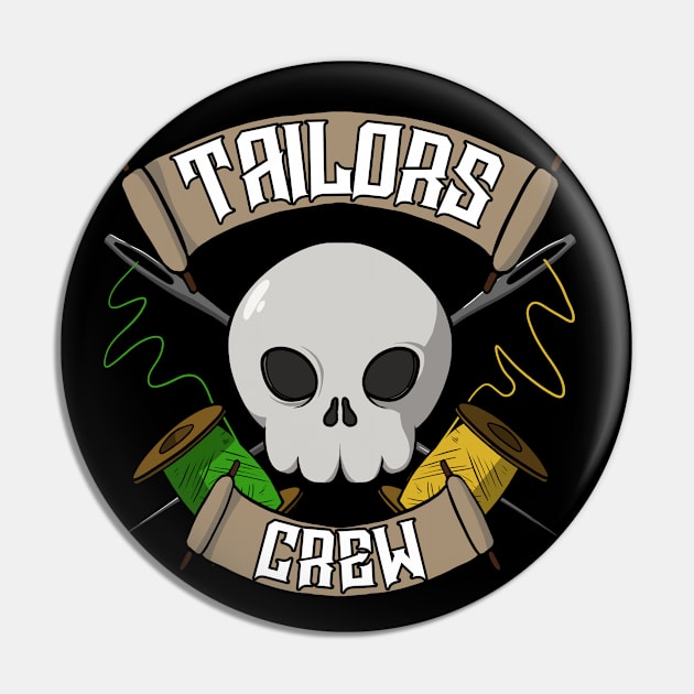 Tailors crew Jolly Roger pirate flag Pin by RampArt