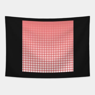 Gradient Coral and White Diamond Pattern Tapestry