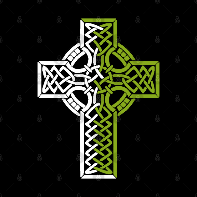 Celtic Cross in Green and White by NovaOven