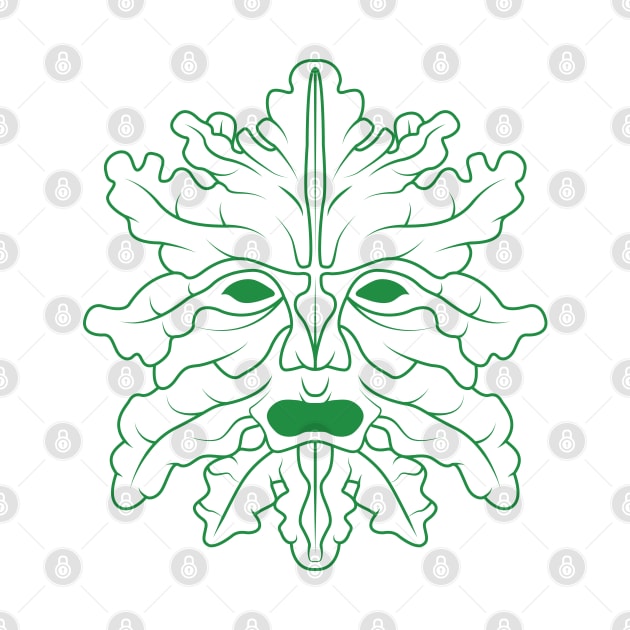 Green Man (White Background) by Gumless