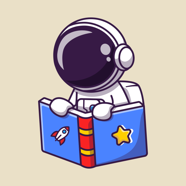 Cute Astronaut Reading Book by Catalyst Labs