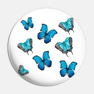 Blue Butterflies Texture Pin