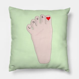 An adorable drawing of a baby's foot Pillow