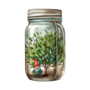 Whimsical Gnome Under Tree in Jar T-Shirt