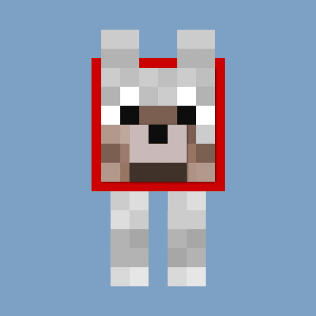 Minecraft Wolf with Red Collar by hannahjgb