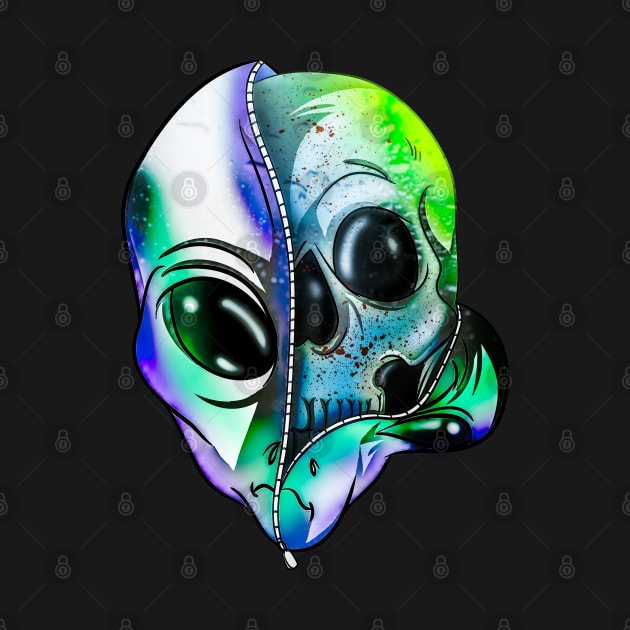 Creepy Space Alien Skull by Trendy Black Sheep