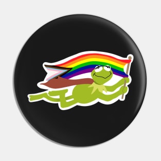 Pride Flag Kermit Pin