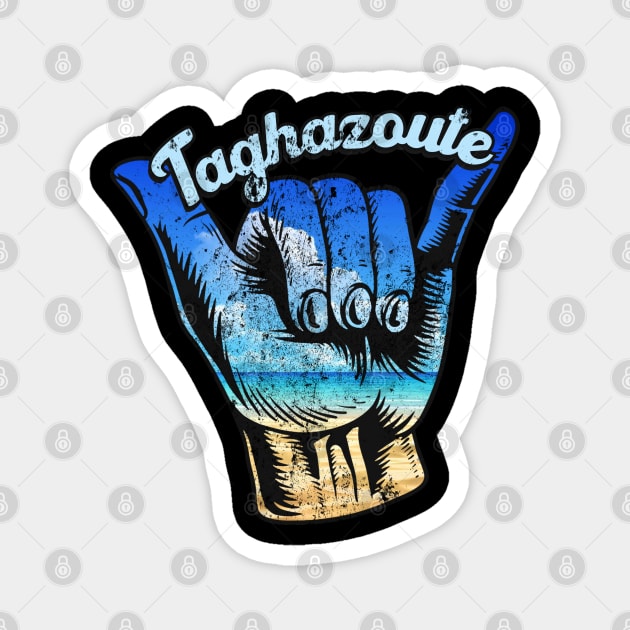 Taghazoute shaka hand surfing sign . Perfect present for mother dad friend him or her Magnet by SerenityByAlex