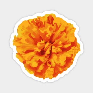 Orange Marigold Flower Abstract Nature Art Magnet