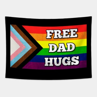 Free Dad Hugs - Pride Flag Tapestry